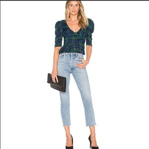 Majorelle Daphne Top in Plaid Multi